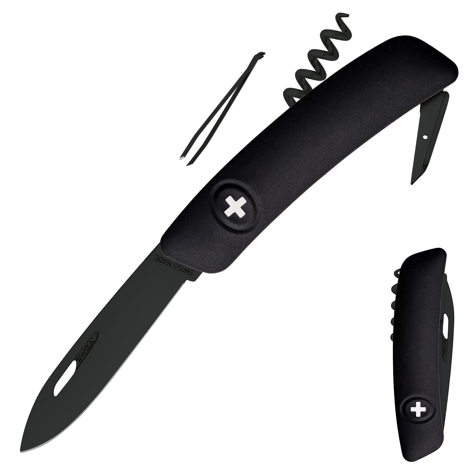 SWIZA Карманные ножи Schweizer Ножи D01 AllBlack, Карманные ножи Klappmesser 6 Funktionen
