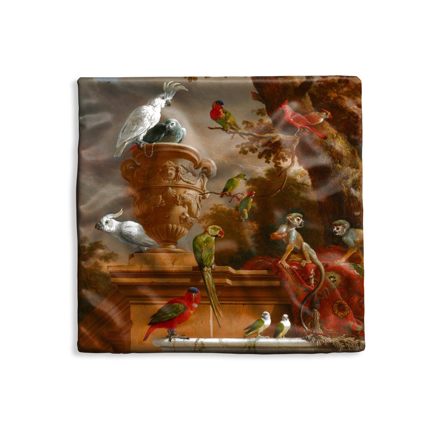 MuchoWow Dekokissen Die Menagerie - Melchior d'Hondecoeter, Kissenbezüge, Kissenhülle, Deko Kissenbezug, Kissen, 40x40 cm