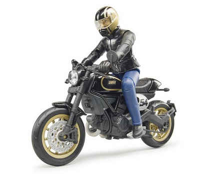 Bruder® Spielzeug-LKW »63050 Scrambler Ducati Cafe Racer Motorrad«, mit Fahrer, mit stilechter Bekleidung