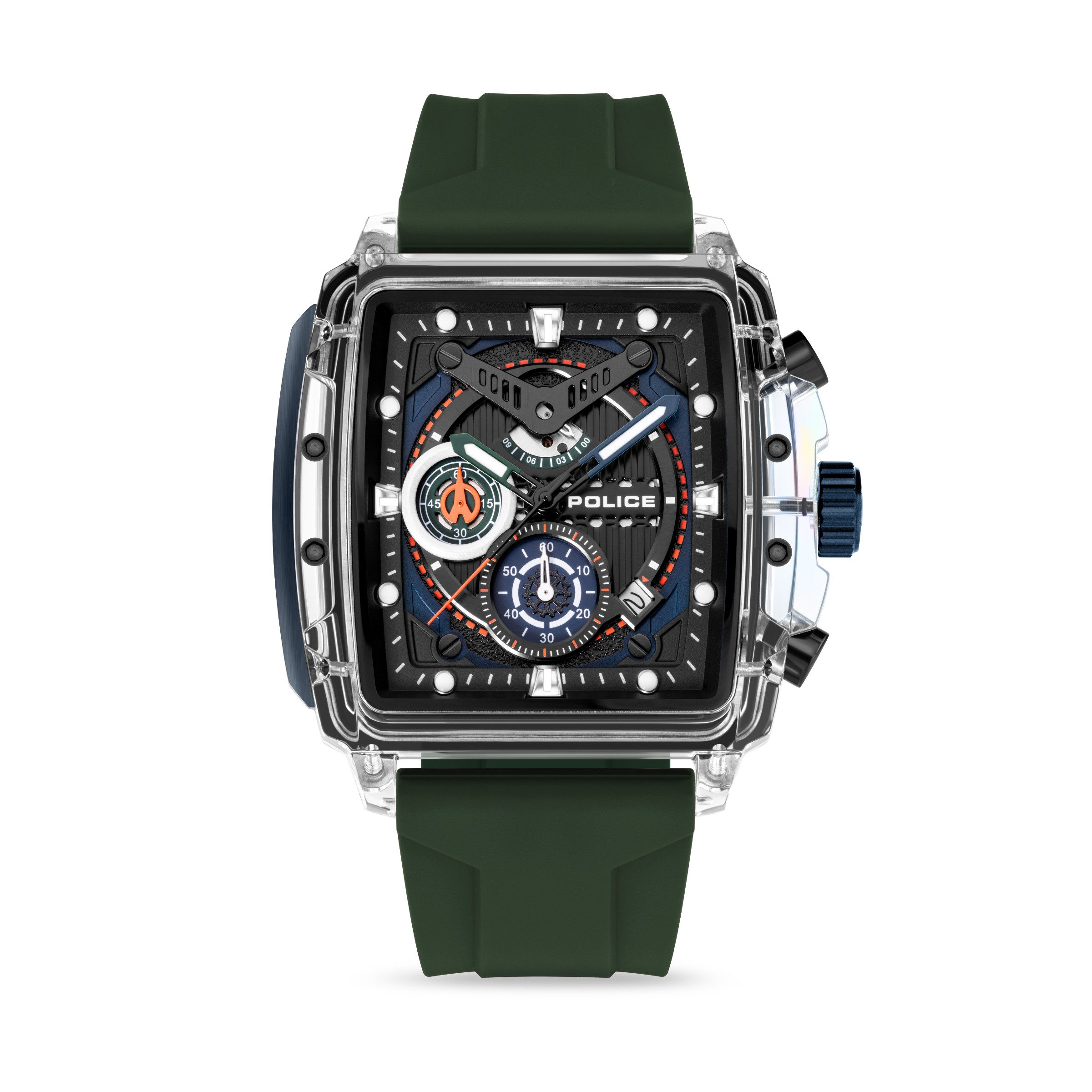 Police Chronograph Clout Set PEWGO0052401-SET, (Set, 4-tlg., mit Wechselbändern), Quarzuhr, Armbanduhr, Herrenuhr, Silikonarmband