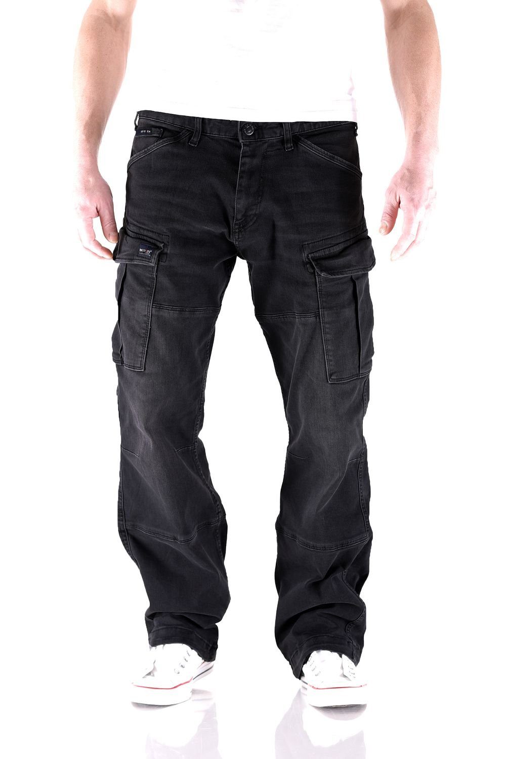 Big Seven Cargojeans Big Seven Brian Antic Black Cargo Herren Jeans Hose