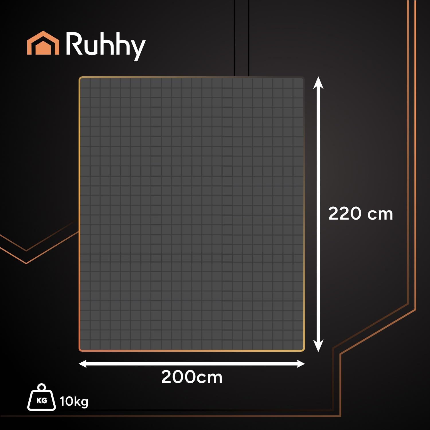 Ruhhy Gewichtsdecke Gewichtsdecke 10 kg 200×220 cm – Große Zweilagige Decke günstig online kaufen