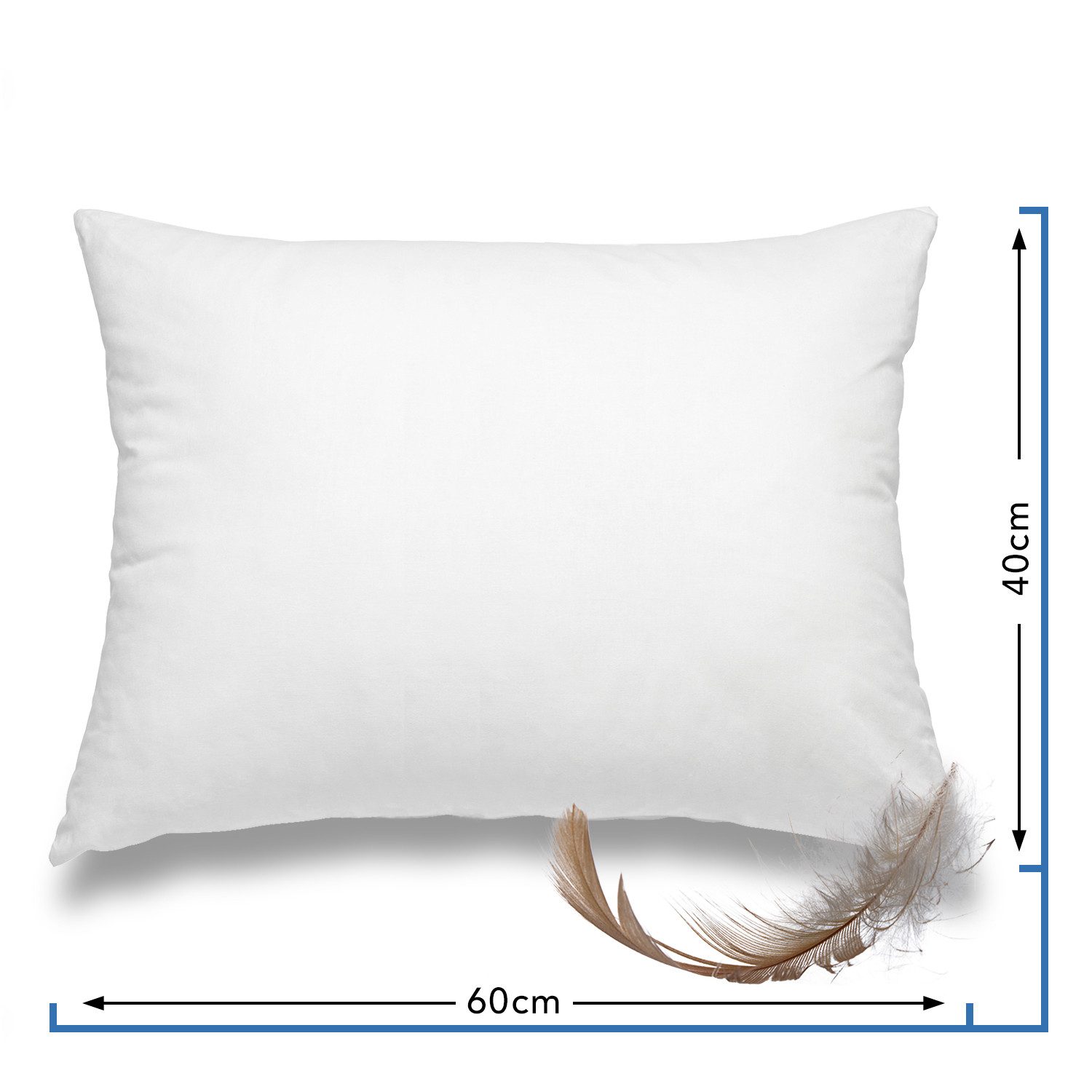 wometo Federkissen Home, in über 10 Größen, Füllung: Federn, Bezug: Baumwolle, einzeln, OEKO-TEX®, Kissenfüllung Bezug Baumwolle & 100% Federn