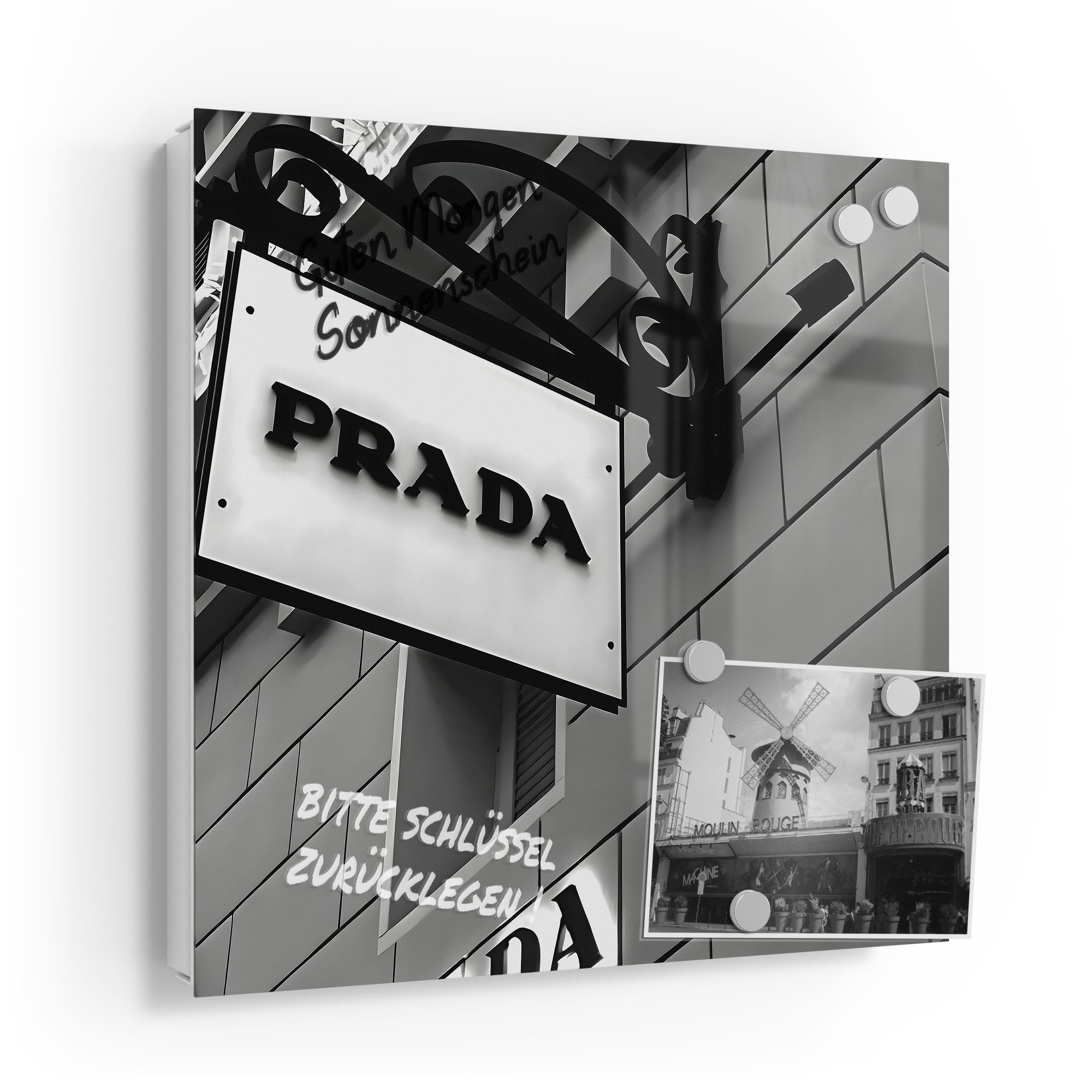 DEQOART Schlüsselkasten 'Prada Monochrome', Glas Schlüsselbox günstig online kaufen