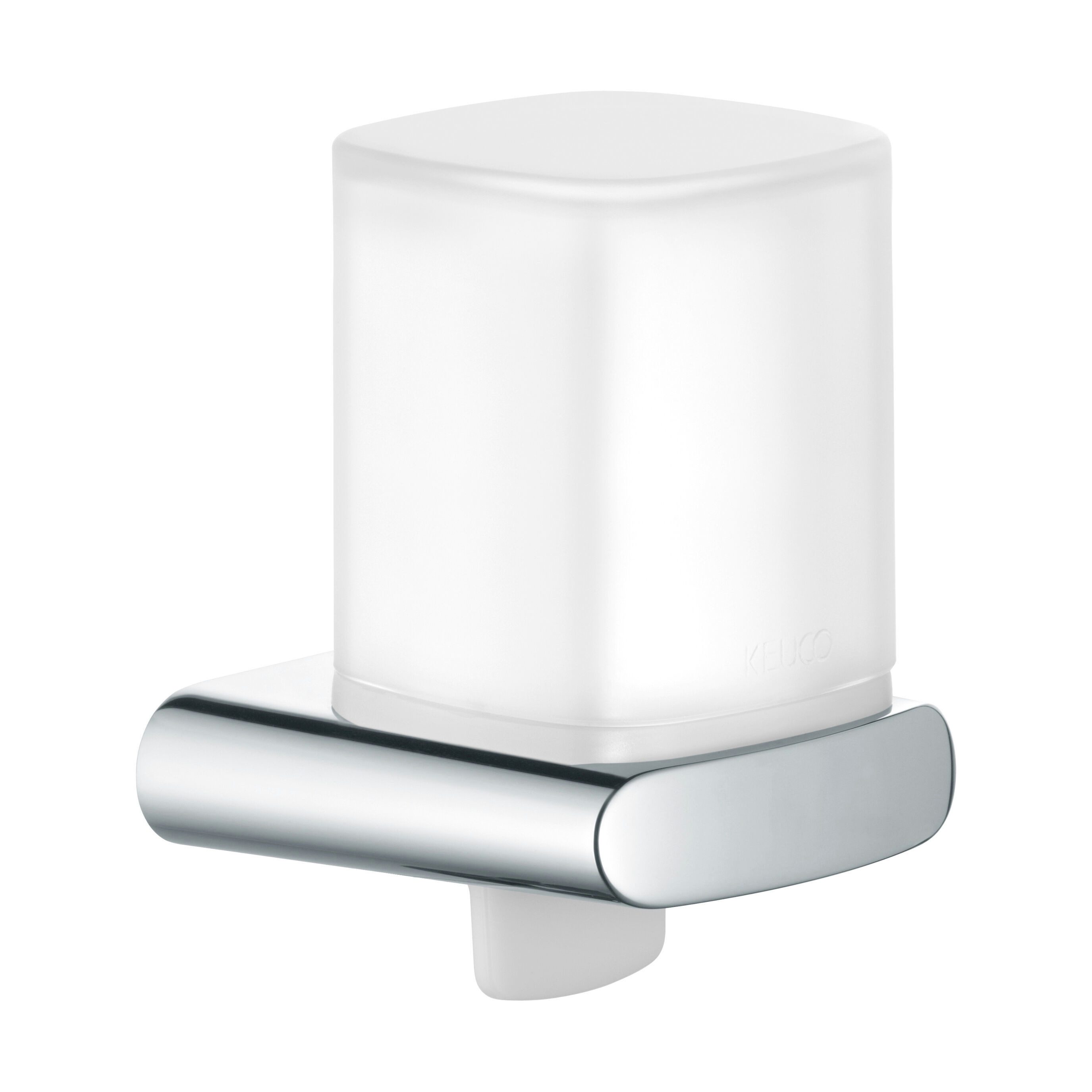 Keuco Seifenspender Elegance mit Kunststoff-Stülpbecher, 180 ml, Metall verchromt, Made in Germany, nachfüllbar, Wandmontage