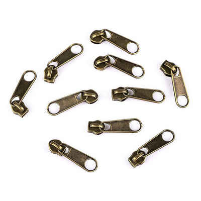 maDDma Reißverschluss 10 Reißverschluss Zipper für Endlosreißverschluss, 5mm, altmessing