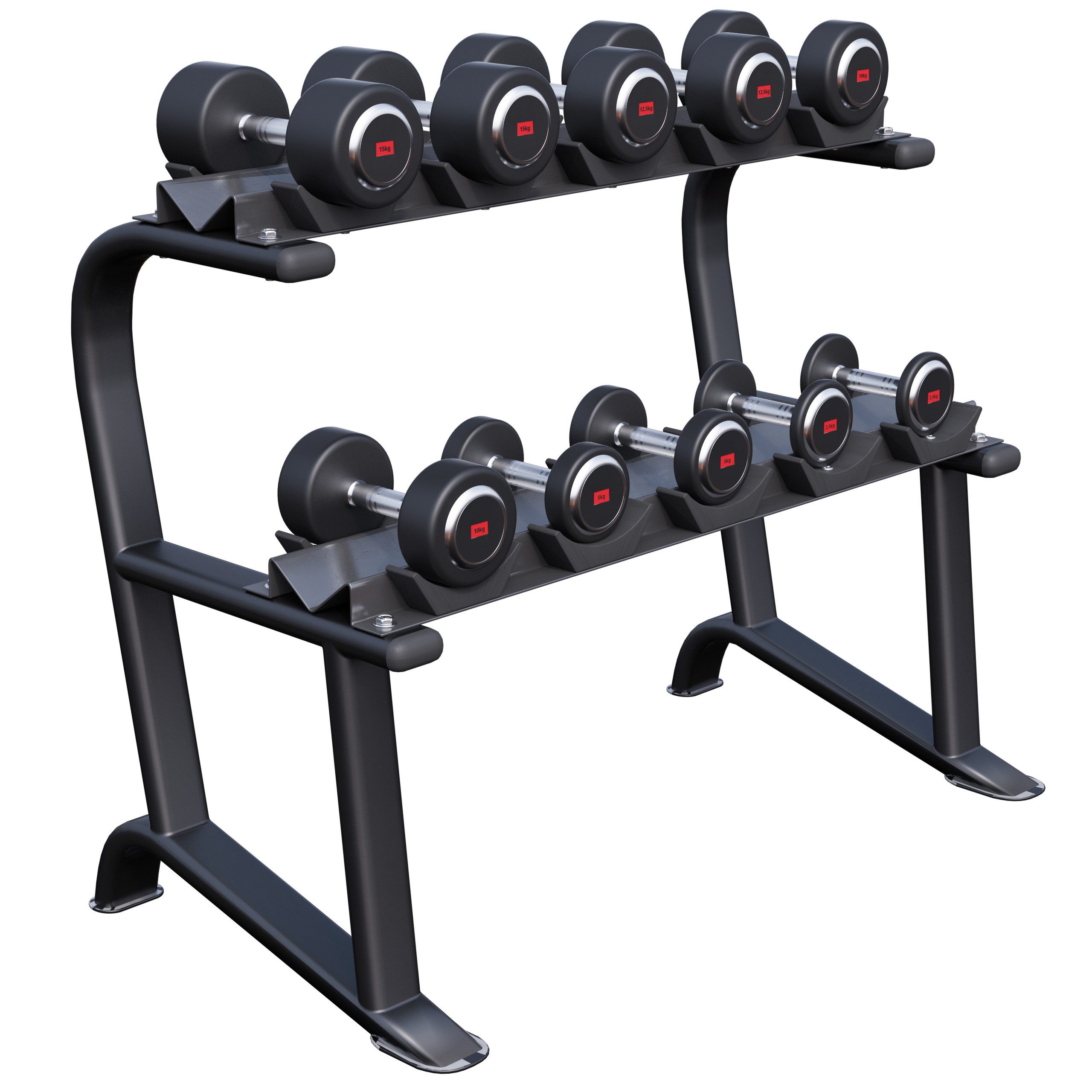 Kurzhantelständer Kurzhantelablage mit 2 Ablagen inkl. Kurzhantel Set 90 KG