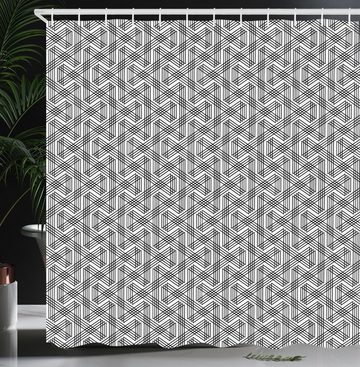 Abakuhaus Duschvorhang Moderner Digitaldruck mit 12 Haken auf Stoff Wasser Resistent Breite 175 cm, Höhe 180 cm, Geometrisch Minimalist Zig Zag