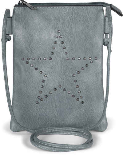 styleBREAKER Mini Bag (1-tlg), Mini Umhängetasche mit Nieten Stern