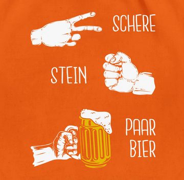 Shirtracer Turnbeutel Biergeschenke Lustig - Schere Stein Bier - Hopfen - Herrentag Geschenk, Party & Alkohol Herren
