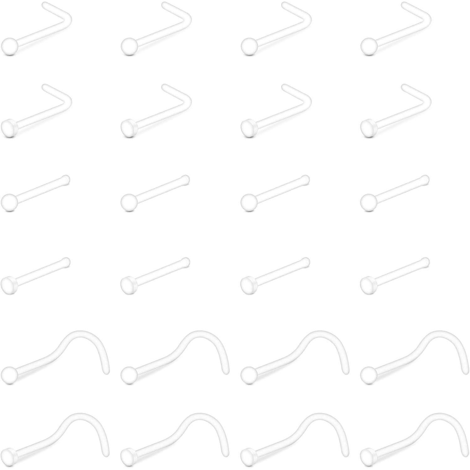 Briana Williams Nasenpiercing Nasenstecker Retainers Bioflex 20G 18G Klar 24stk Spiral Flexible UV