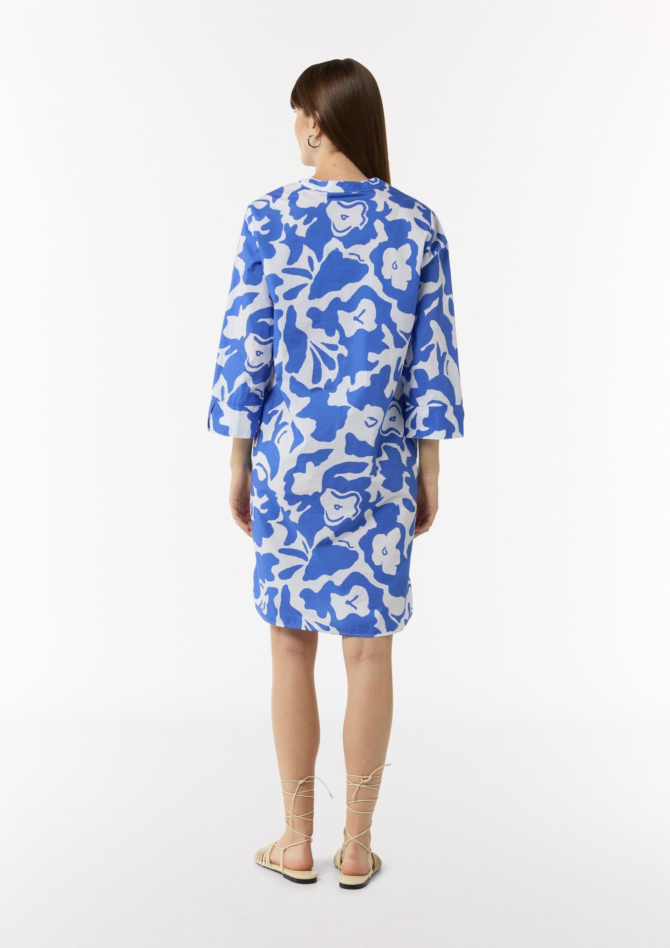 comma Minikleid Kleid Kleid mit Tunika-Ausschnitt und All-over-Print