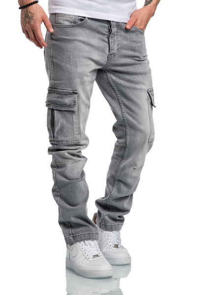 Amaci&Sons Straight-Jeans »MIAMI Herren Regular Fit Cargo Denim Jeans«