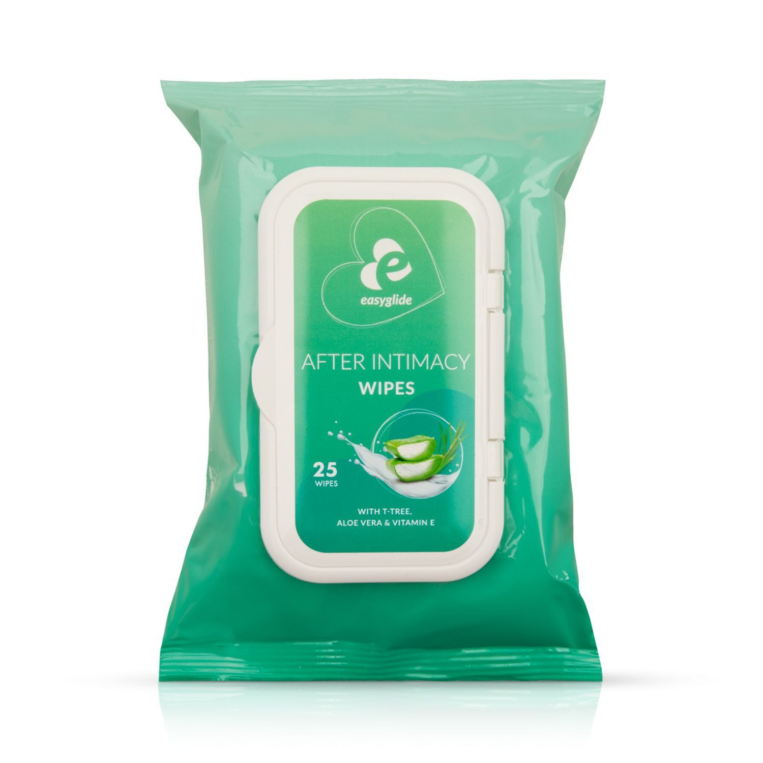 EasyGlide Intimpflege Intimitätstücher mit Teebaumöl, Aloe Vera & Vitamin E - 25 Tücher