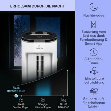 Klarstein Ventilatorkombigerät IceWind Plus Smart 4-in-1 Luftkühler, mit Wasserkühlung & Eis mobil Klimagerät ohne Abluftschlauch