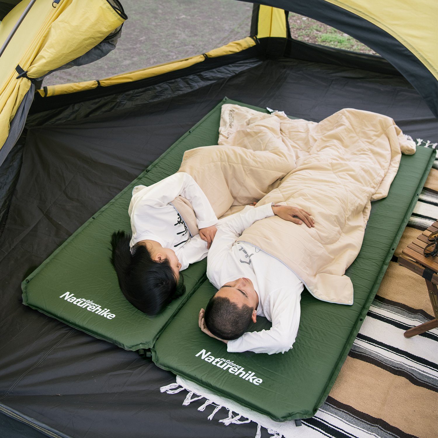Campingmatte, Ultraleicht dick Grün Selbstaufblasend 5cm Wasserdicht Naturehike Isomatte
