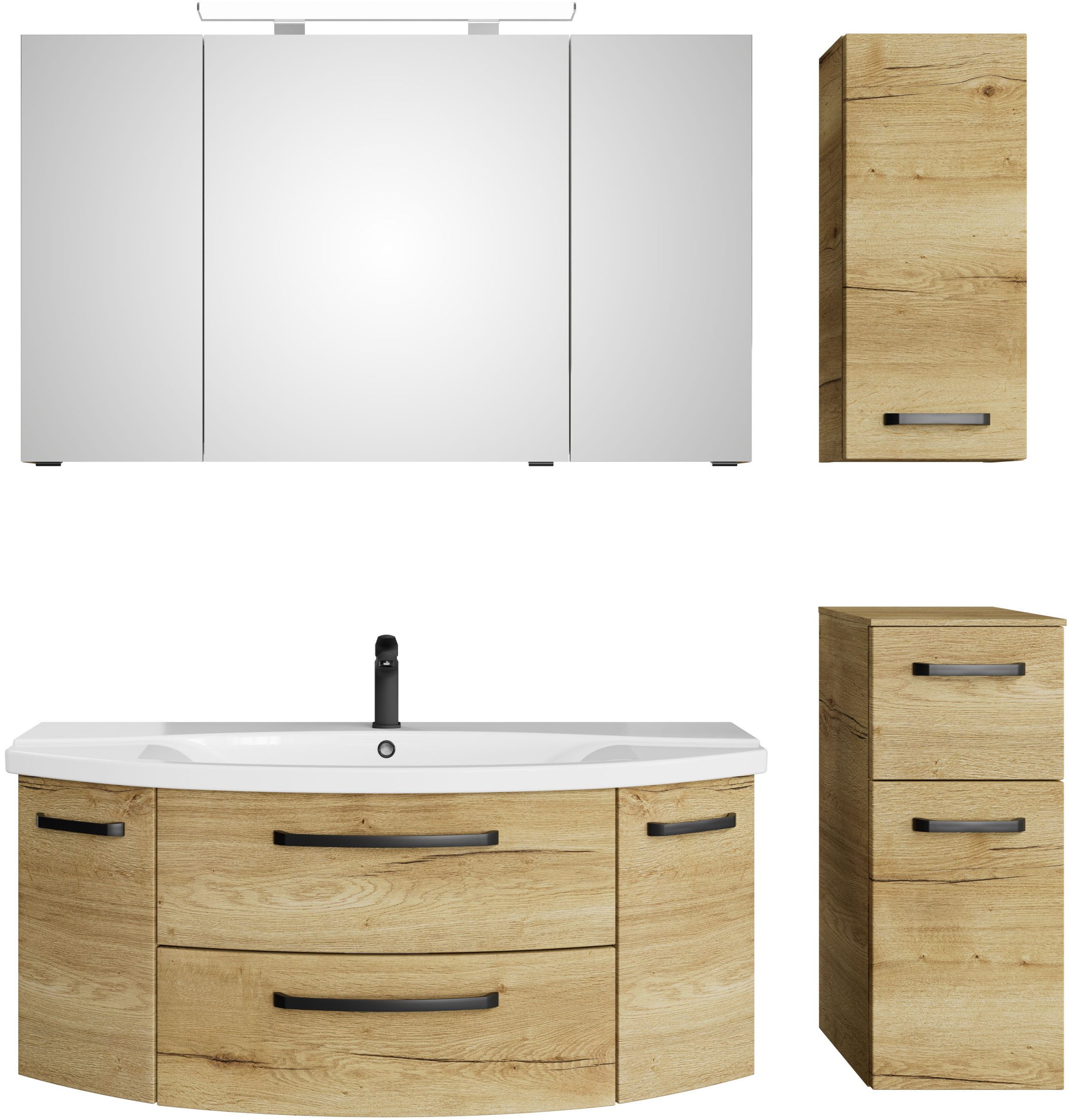 Saphir Badmöbel-Set Serie 4010 4-teilig Keramik-Waschtisch günstig online kaufen