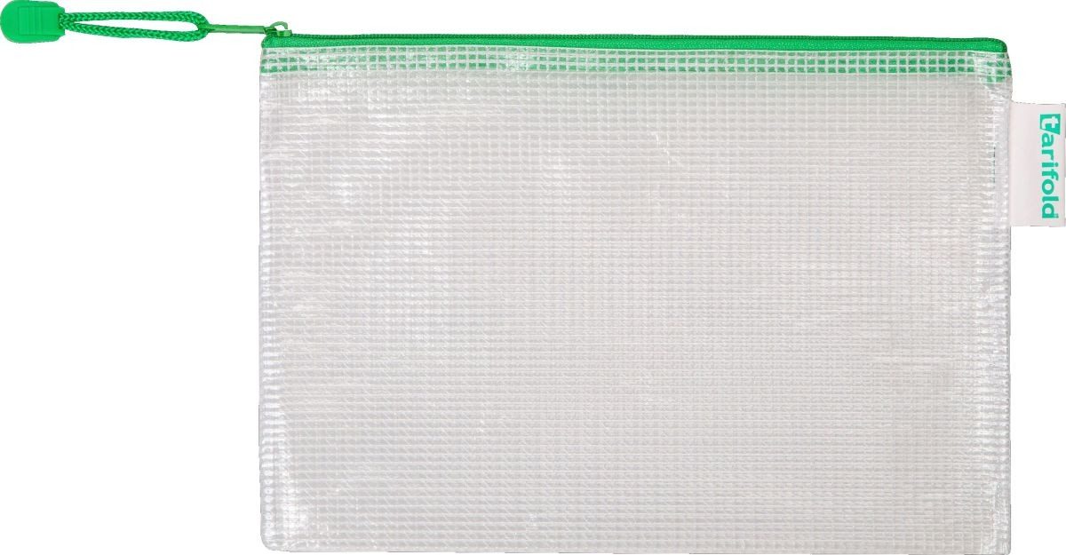 Tarifold Prospekthülle Reißverschlusstasche PVC grün A5 235x165mm VE=8 Stück