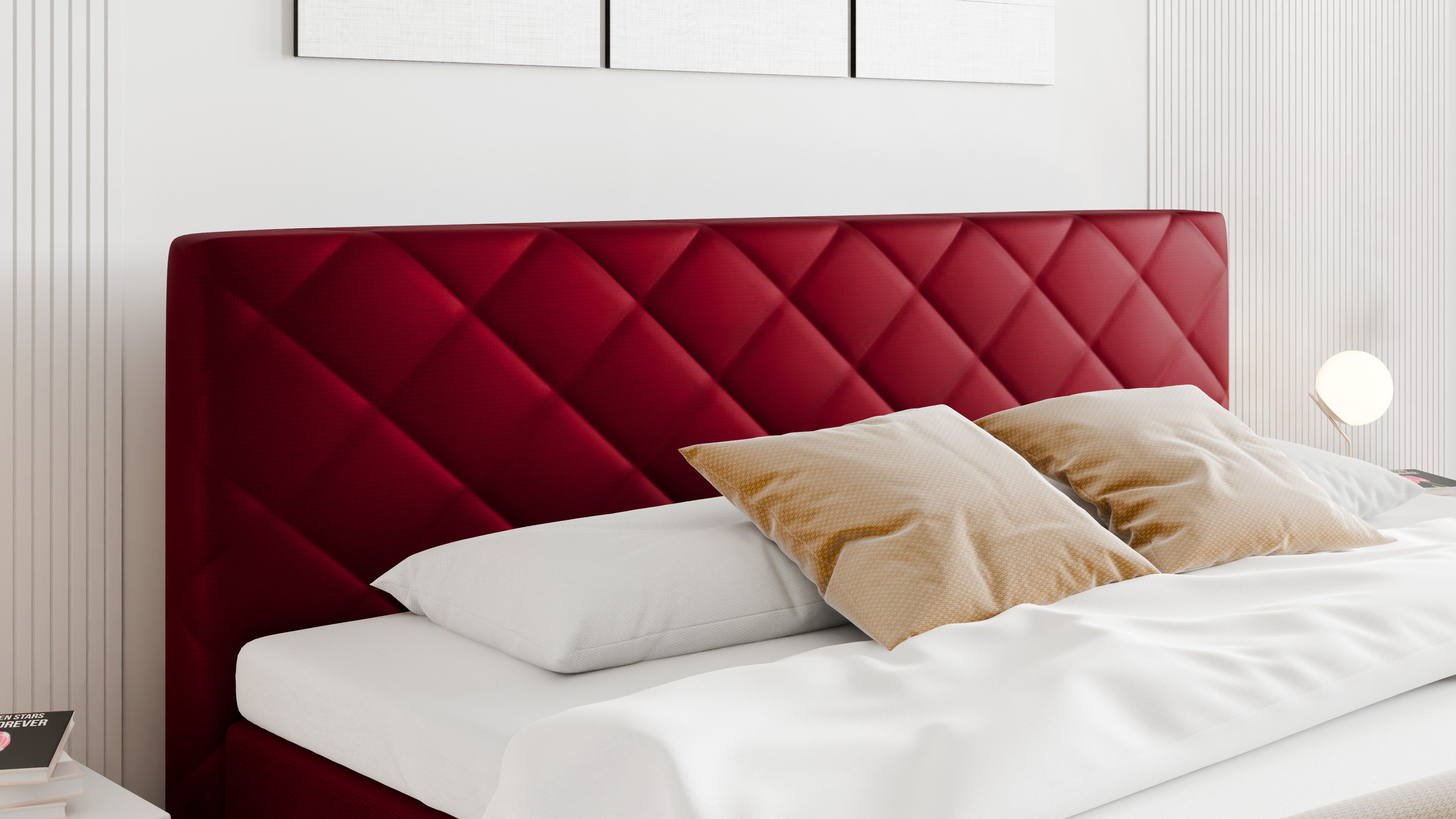Homesy Boxbett DIAMARO (Boxspringbett inkl. integrierter Matratze und Topper), Praktischer Stauraum mit seitlicher Öffnung