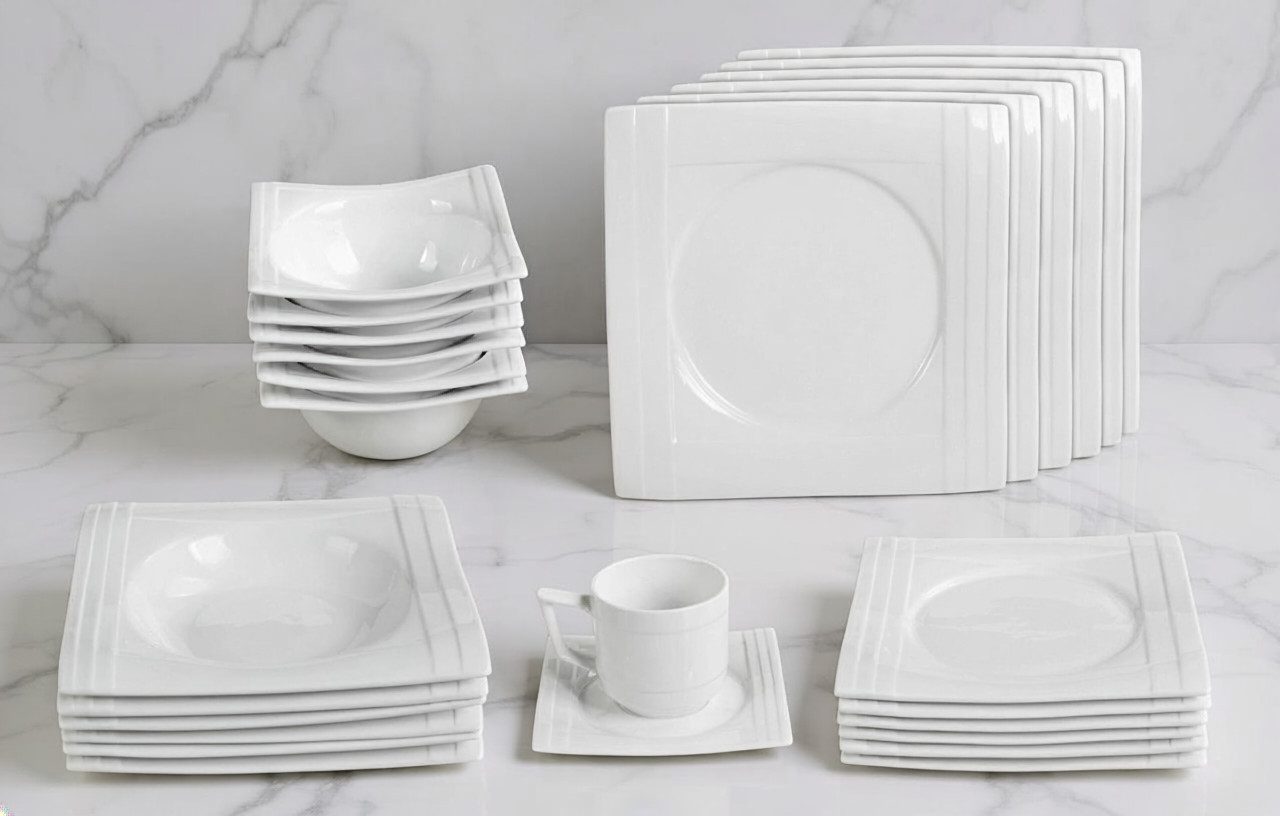 Tullip Kombiservice (36-tlg), 6 Personen, Vollständiges Geschirrset für Tafel & Kaffee – Germany Design