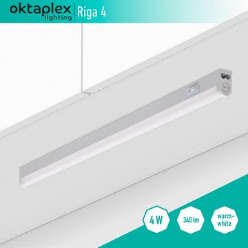 Oktaplex lighting LED Unterbauleuchte Riga 4W 28cm 230V, Ein-/Ausschalter, LED fest verbaut, Warmweiß, 3000K Lichtleiste Küche Unterschrankleuchte
