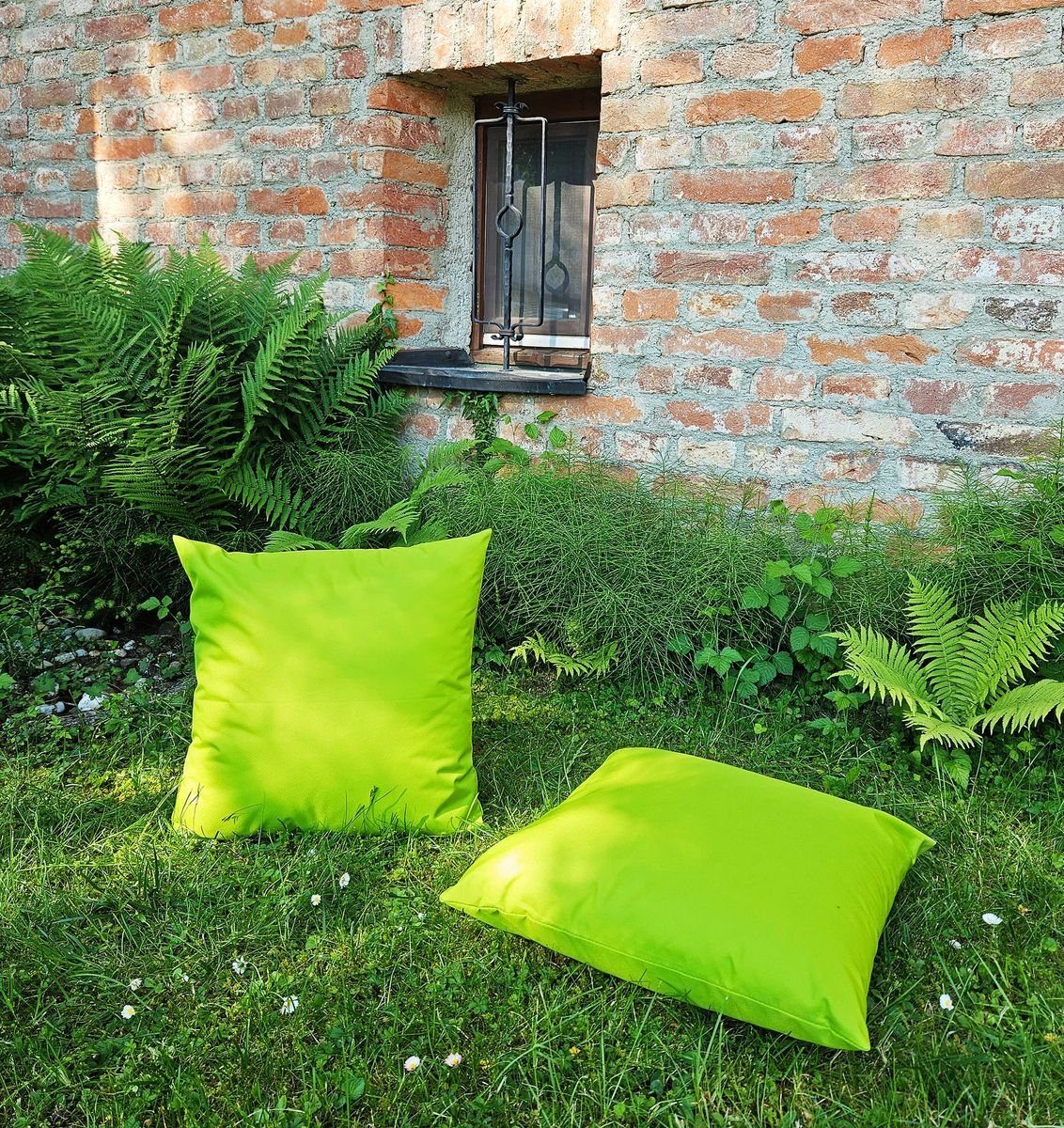 JACK Dekokissen Kissen Sitzkissen, Grün XXL starke JACK Outdoor inkl. 50x50cm Innen&Außen 2x Robust, Strapazierfähig, Füllung Lounge Füllung, Wasserabweisend