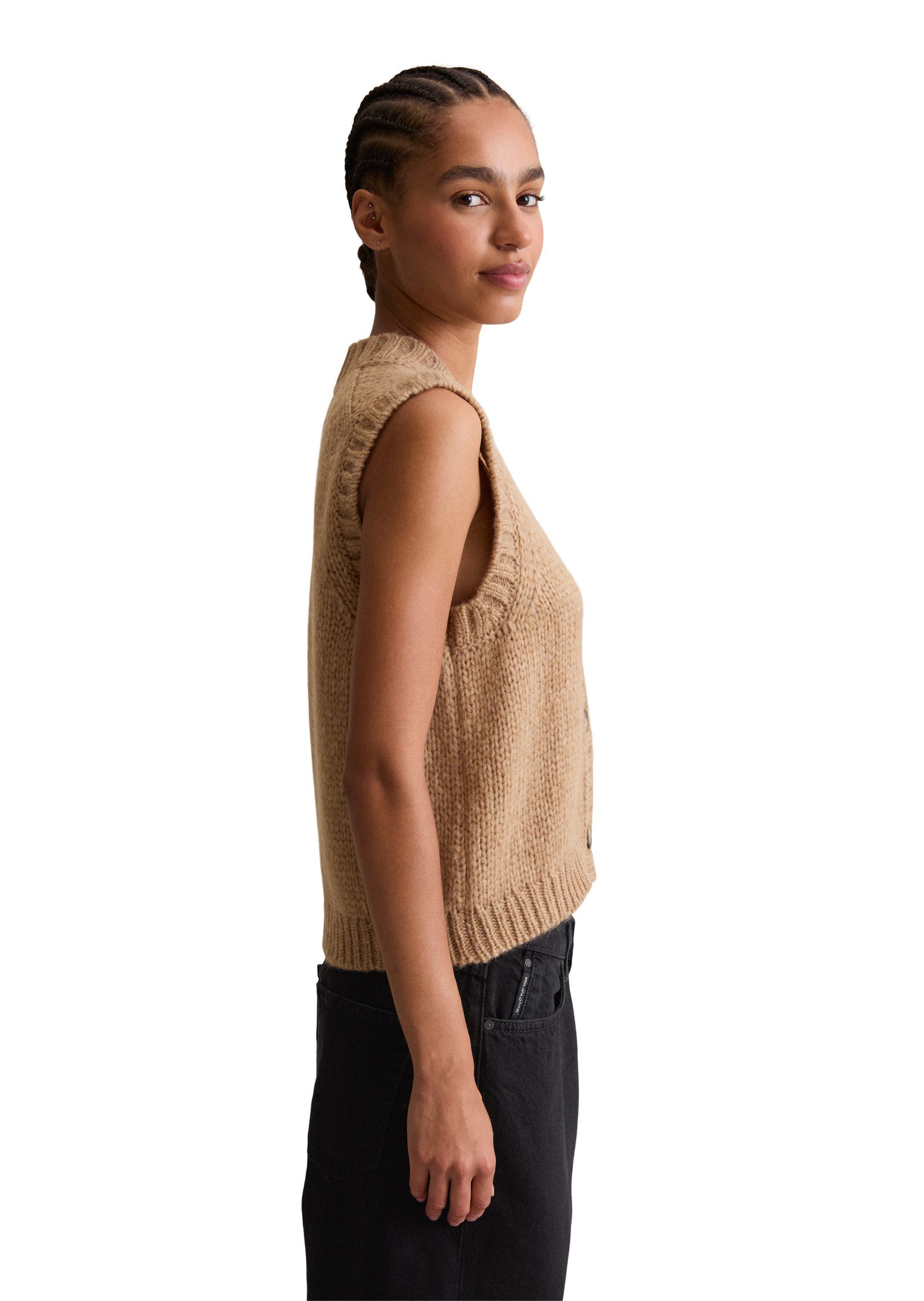 Marc O'Polo DENIM Strickweste aus kuscheligem Schurwolle-Alpaka-Mix günstig online kaufen