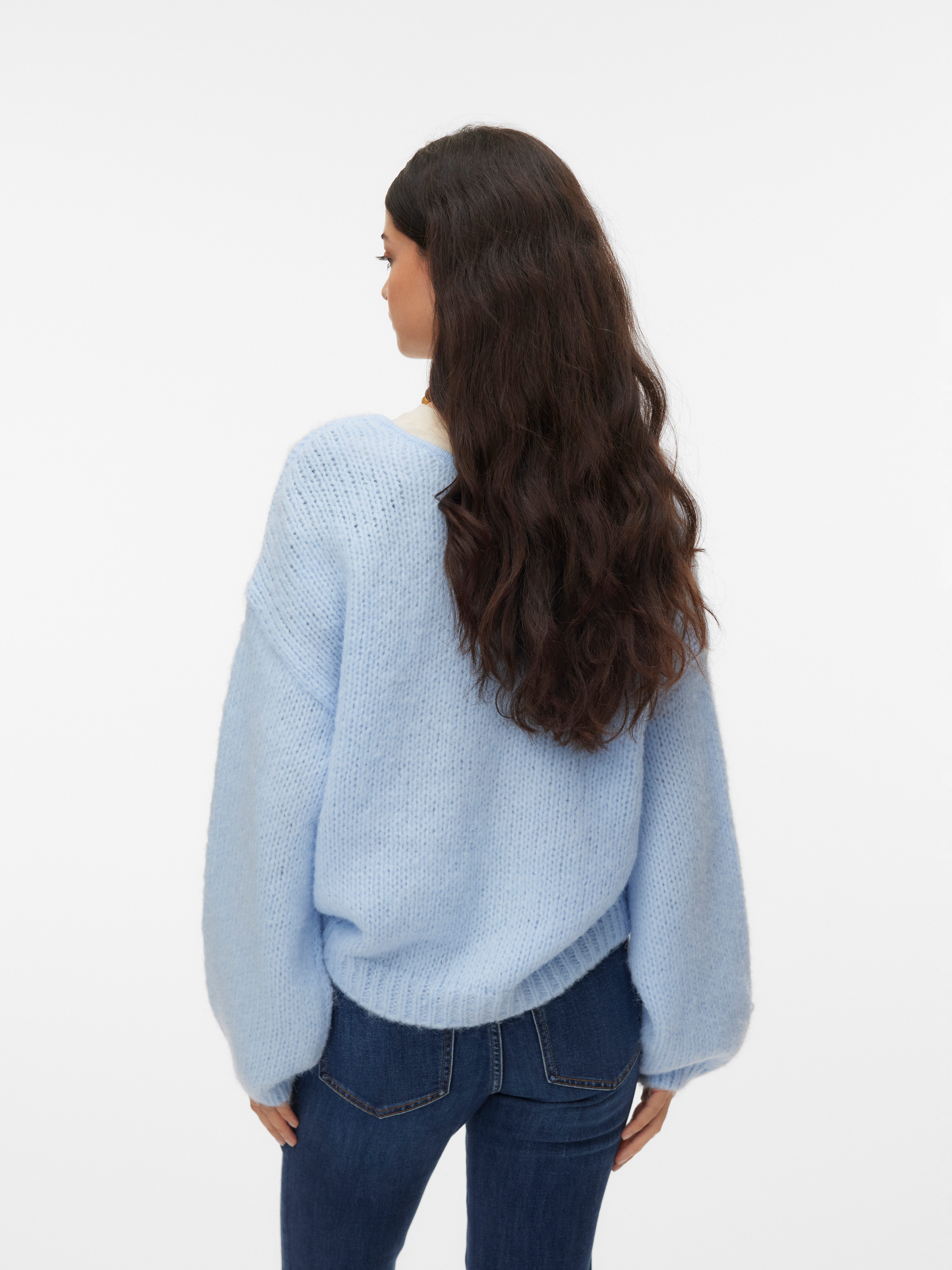 Vero Moda Strickpullover VMMAYBE LS 2WAY V-NECK PULLOVER NOOS Kunstfaser, l günstig online kaufen