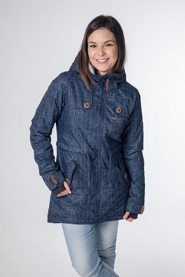 CNSRD Funktionsparka CHARLOTTE COAT NAV CS WOMEN mit hochschließendem Kragen und Kapuze