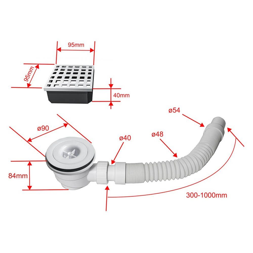 duschspa Ablaufgarnitur Ablaufgarnitur + Ablaufschlauch für Bauplatte Dusch günstig online kaufen
