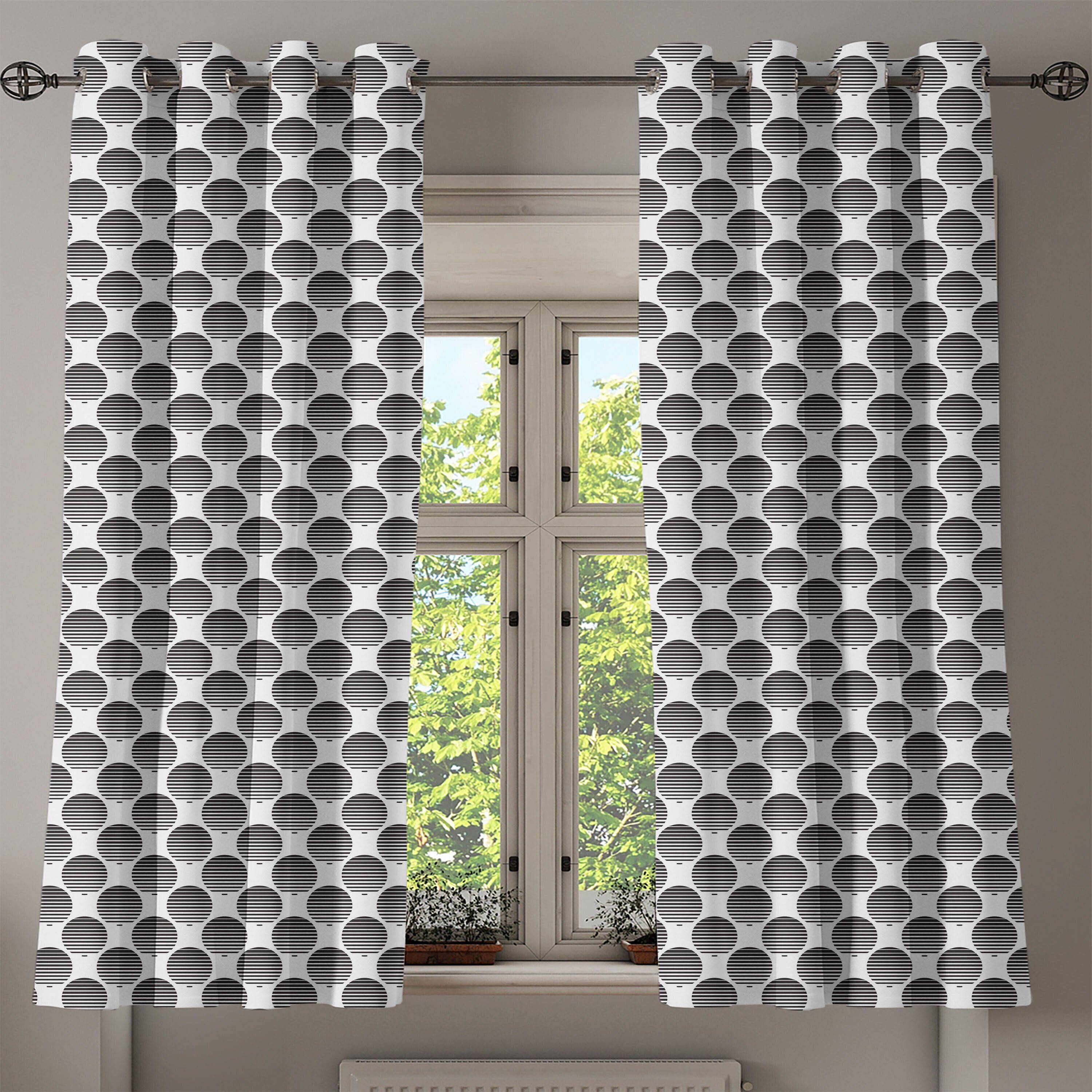 Schlafzimmer Abakuhaus, Wohnzimmer, Dekorative Gardine Kreise für Ripple 2-Panel-Fenstervorhänge Geometrisch