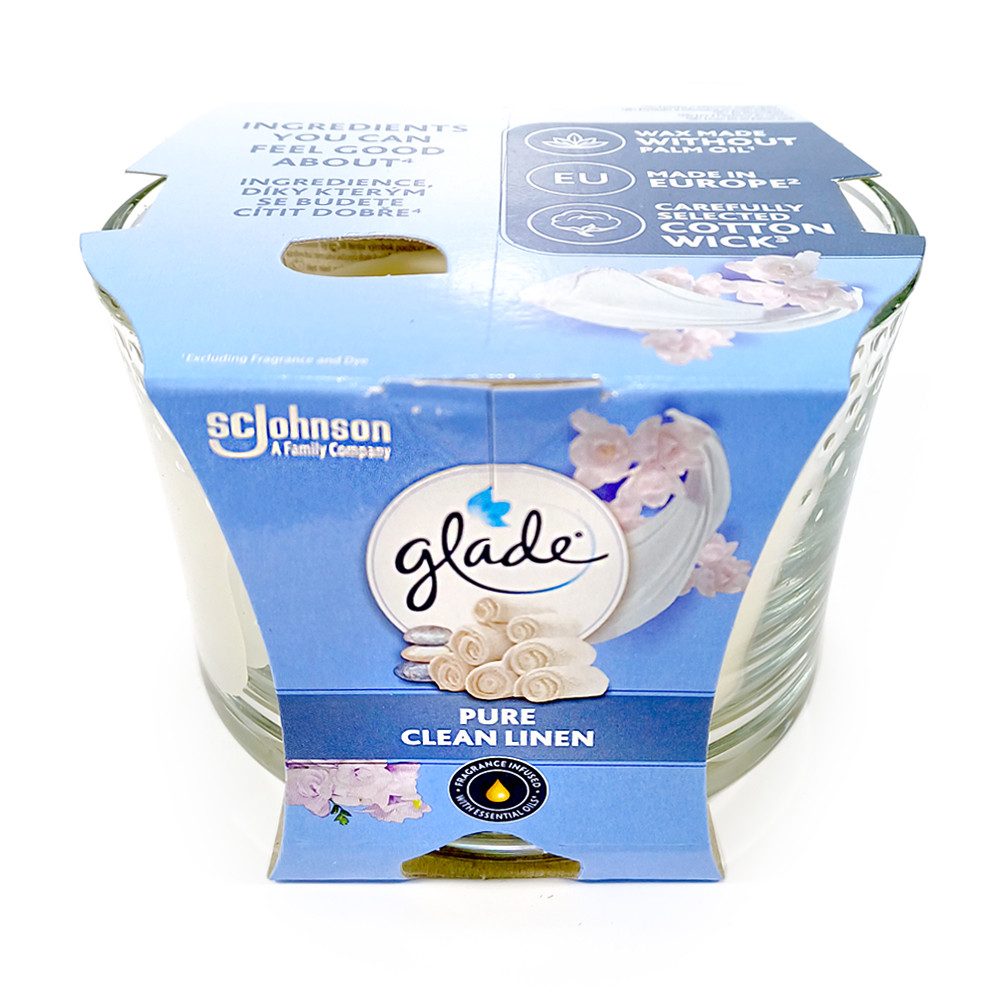 SC JOHNSON Duftkerze Glade Langanhaltende Duftkerze Pure Clean Linen (204 g)