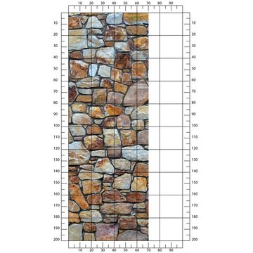 wandmotiv24 Türtapete Steinmauer aus Natursteinen, glatt, Fototapete, Wandtapete, Motivtapete, matt, selbstklebende Dekorfolie