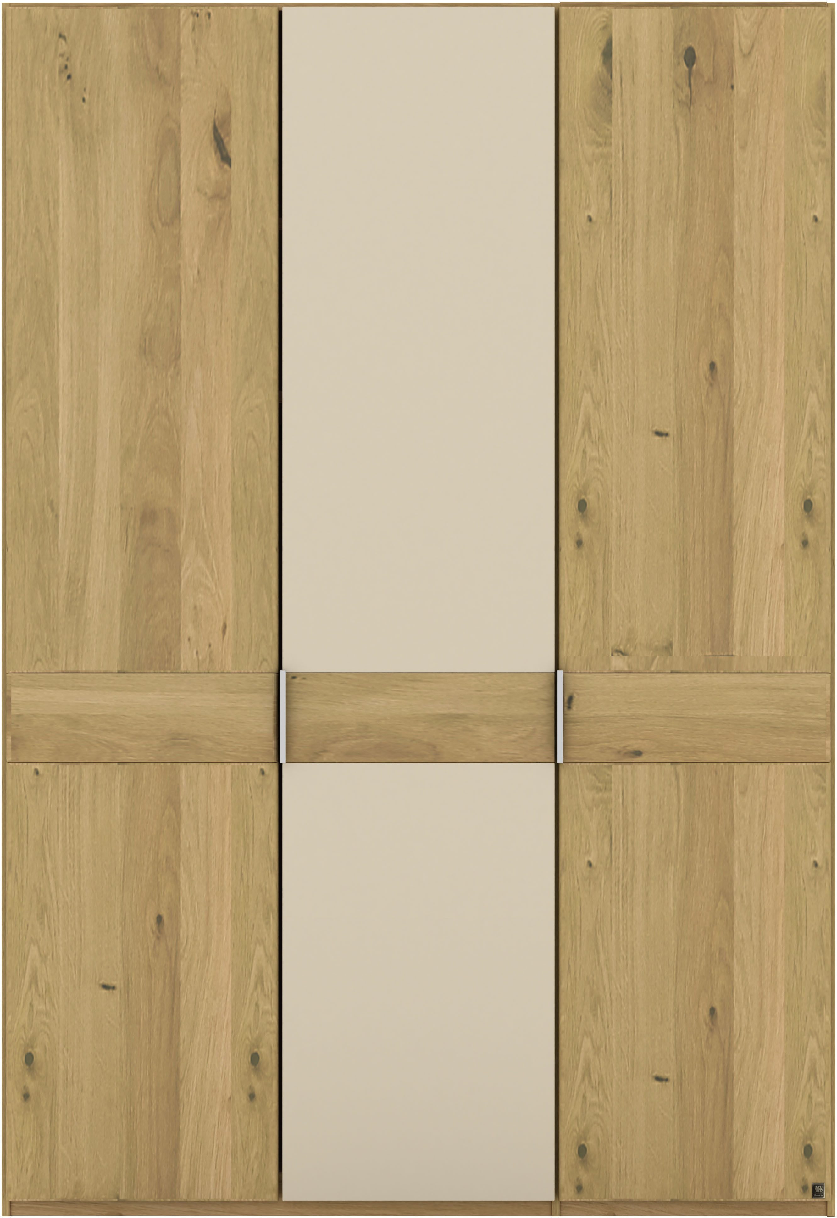 Musterring Drehtürenschrank Savona, Kleiderschrank, Schrank, Garderobe, teilmassiv Eiche (mit Türdämpfern, mit Spiegel oder Glas, extra Böden, MADE IN GERMANY) Türen in Bianco-Eiche massiv, Spiegel-/Glastüren, verschiedene Größen