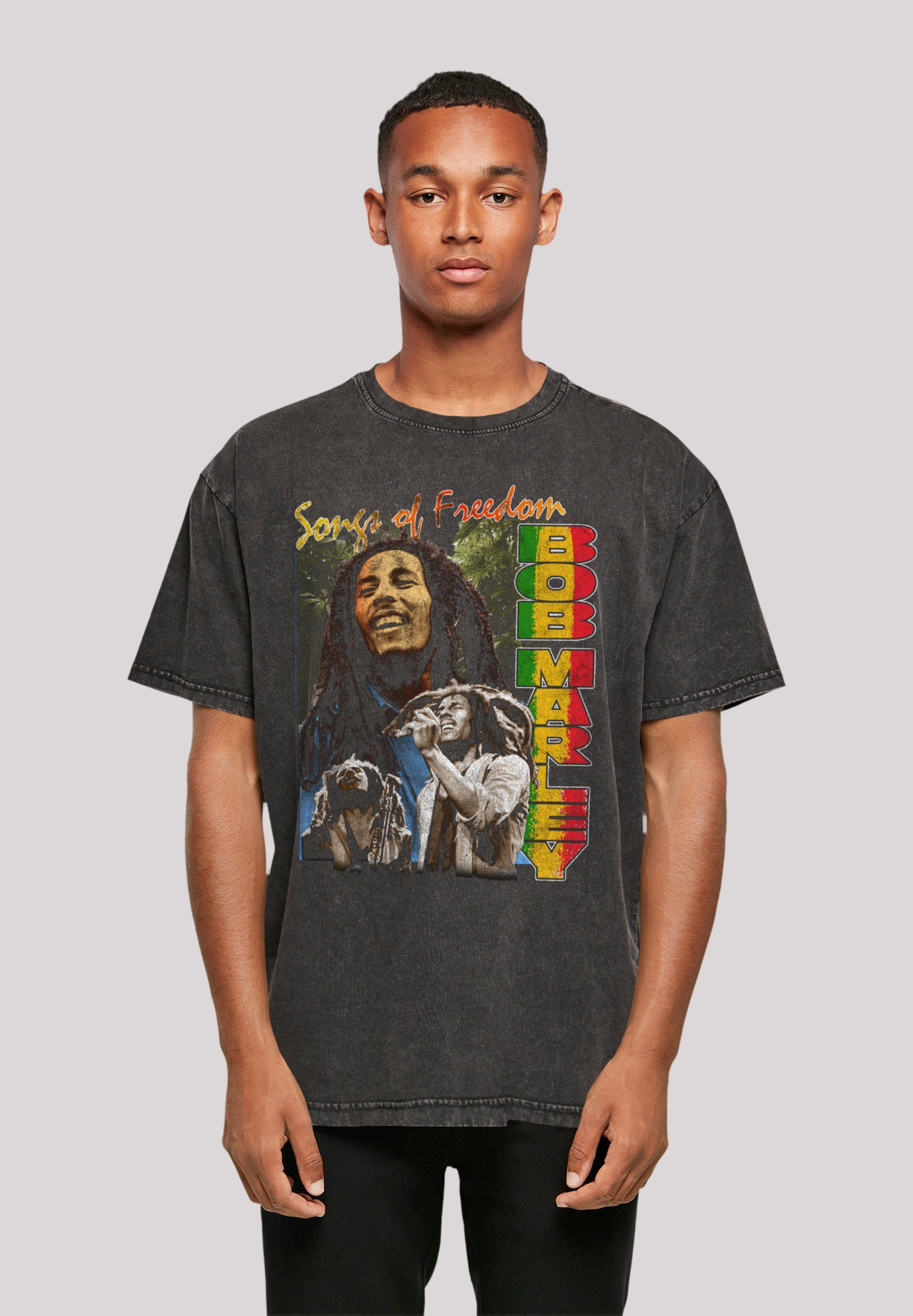 F4NT4STIC T-Shirt Bob Marley Freedom Vintage Reggae Music Premium Qualität, Musik, By Rock Off