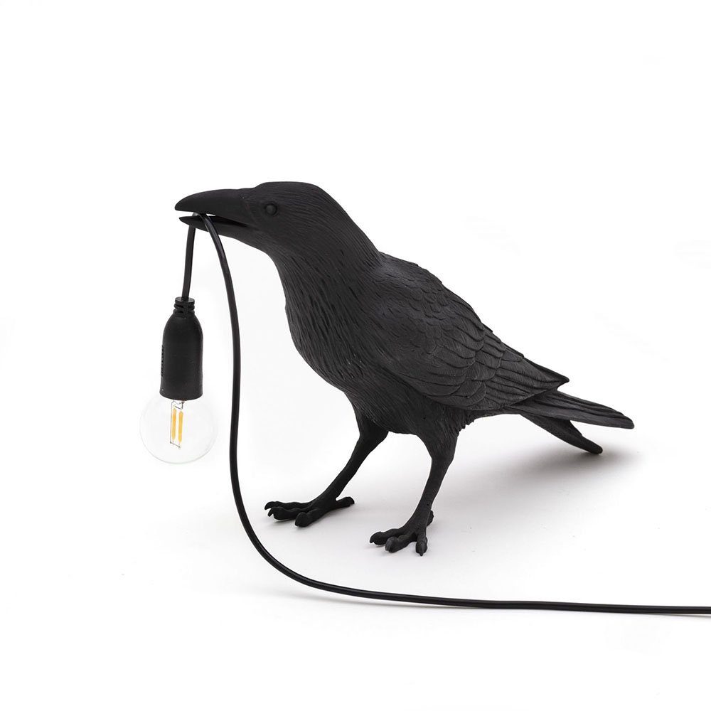 Seletti Schwarz Außen-Tischleuchte LED Bird