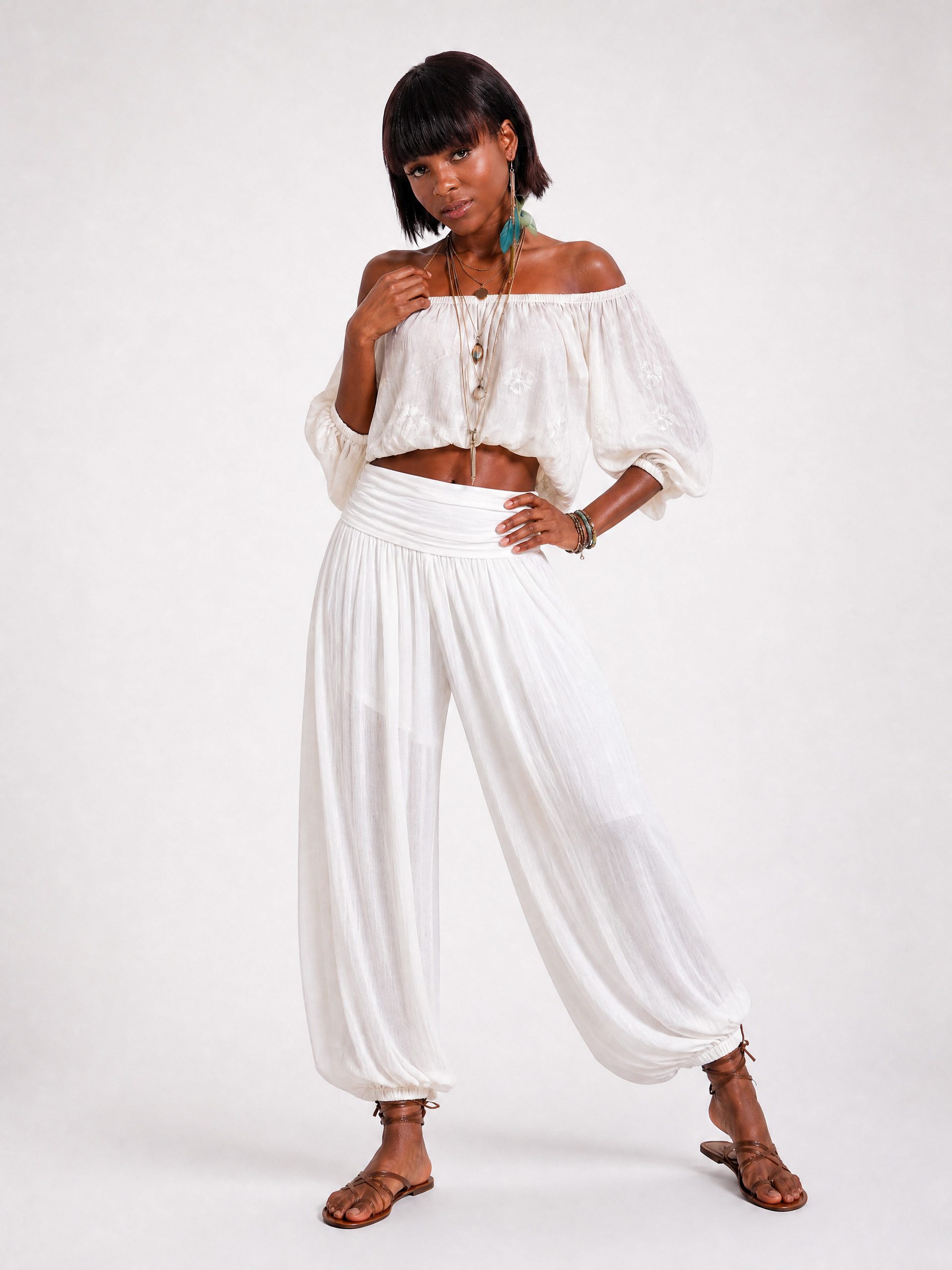 YC Fashion & Style Haremshose Damen Strandhose im Harem-Stil, Luftige Sommerhose aus 100 % Viskose in Unifarbe