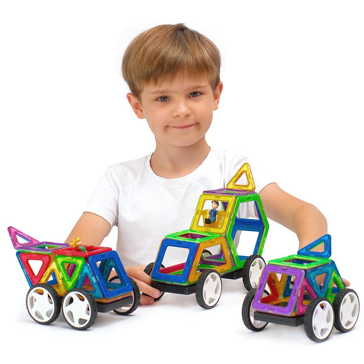 MAGNIKON Magnetspiel Bauklötze MK-44 Der Autopark, 6 Räder, 44 Teile Magnet günstig online kaufen