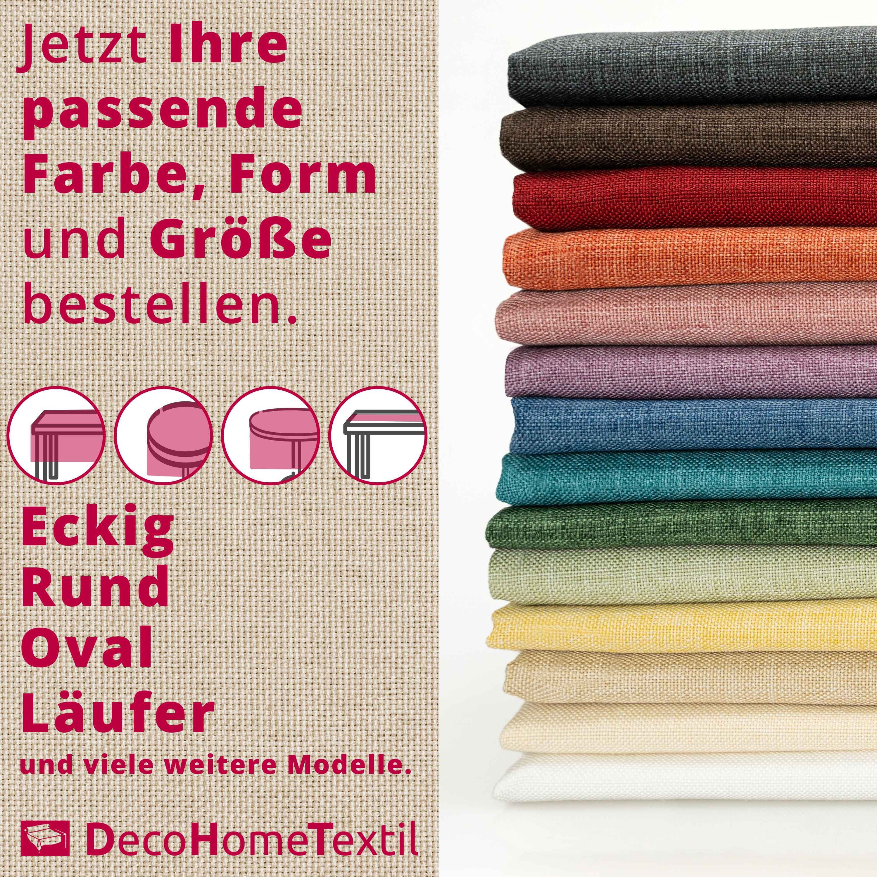 DecoHomeTextil Heimtextilmanufaktur Tischdecke Leinen Optik Tischdecke Tischtuch Abwaschbar Wasserabweisend