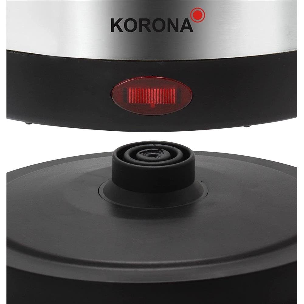 KORONA Wasserkocher kleiner 1 Liter Edelstahl-Wasserkocher 20303, 1 l, 2200 W, 2200 Watt, Abschaltautomatik, Dampfstopp-Automatik, Überhitzungsschutz