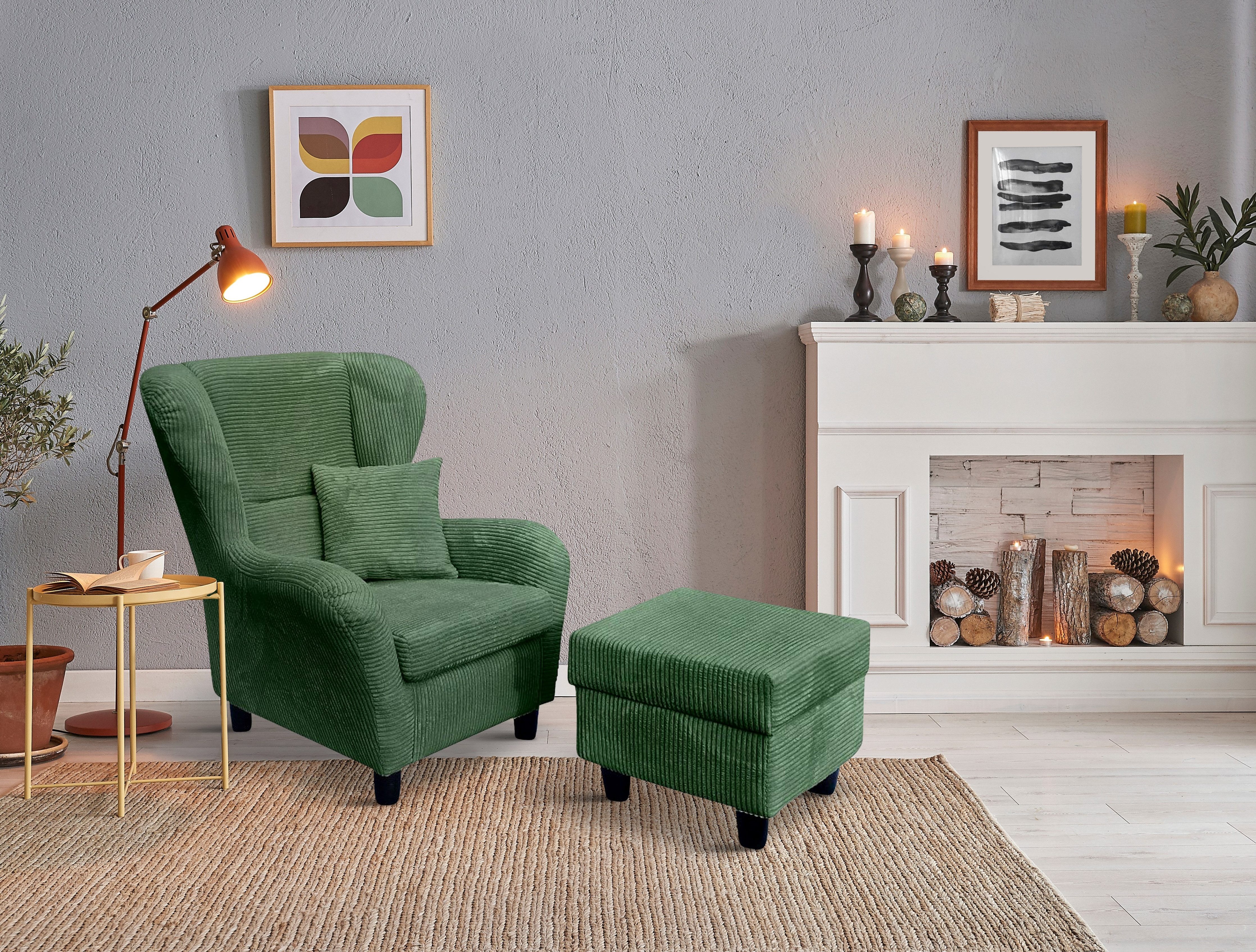 luma-home Ohrensessel 18018 (mit Hocker und günstig online kaufen