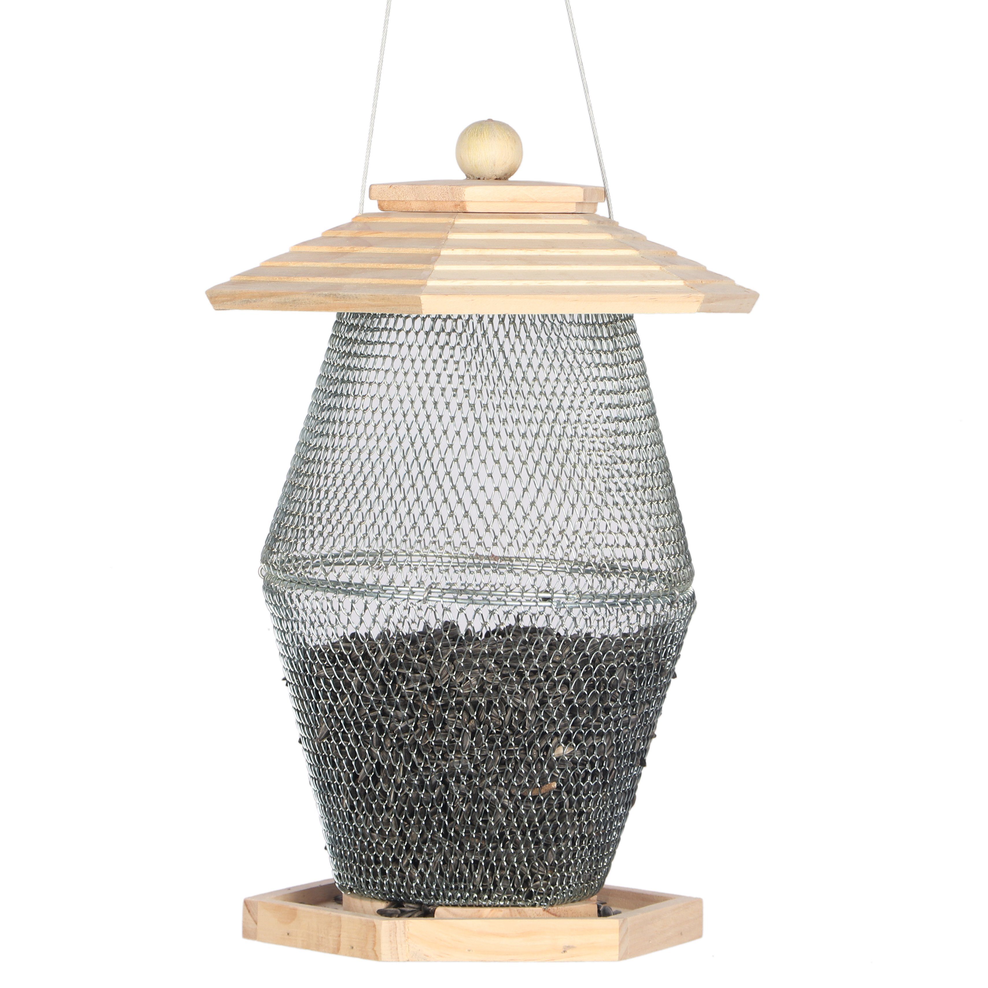 Dehner Vogelhaus Futterlaterne Asmara, 27 x 39 x 24 cm, Wetterbeständige Futterstation für Wildvögel, ganzjährig im Einsatz