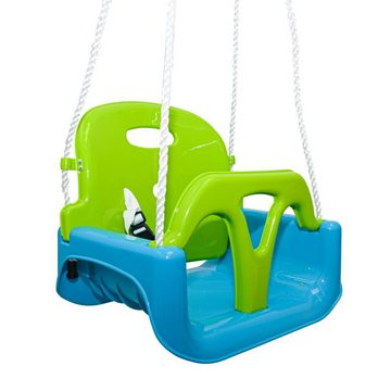 LittleTom Babyschaukel 3-in-1 Kinderschaukel für Baby und Kleinkind, 40x43x33cm grün-blau
