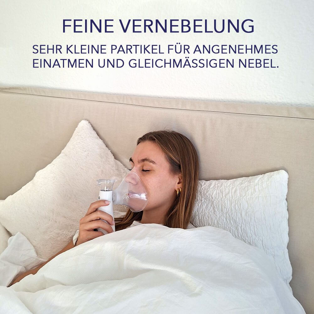IEA Medical Inhalator Inhalationsgerät & Kochsalzlösung 0,9% NaCl im Set, Bundle, Inhalationsgerät und Kochsalzlösung, Familienfreundliches Bundle, für Erwachsene & Kinder, Masken inkl.