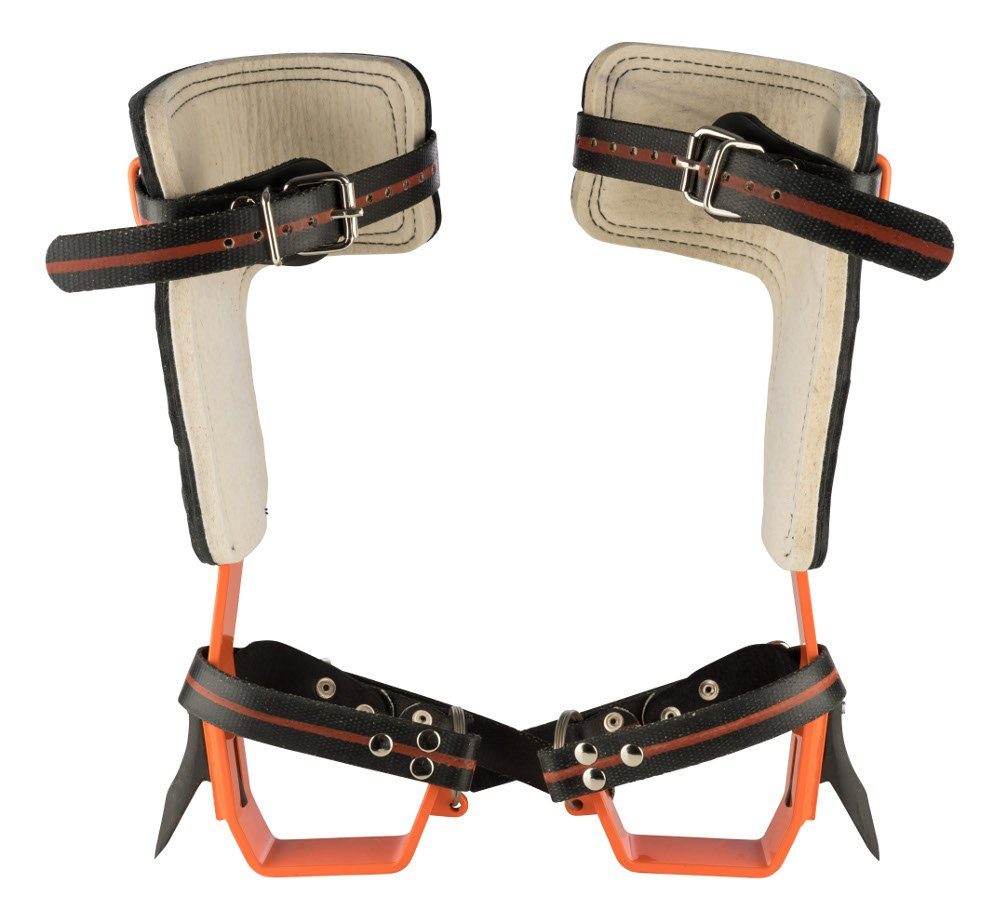 TreeUp Klettergurt Stahl-Steigeisen DR-1.0 Neon Orange Baumsteigeisen Kletterzubehör – Bild 2 von 5