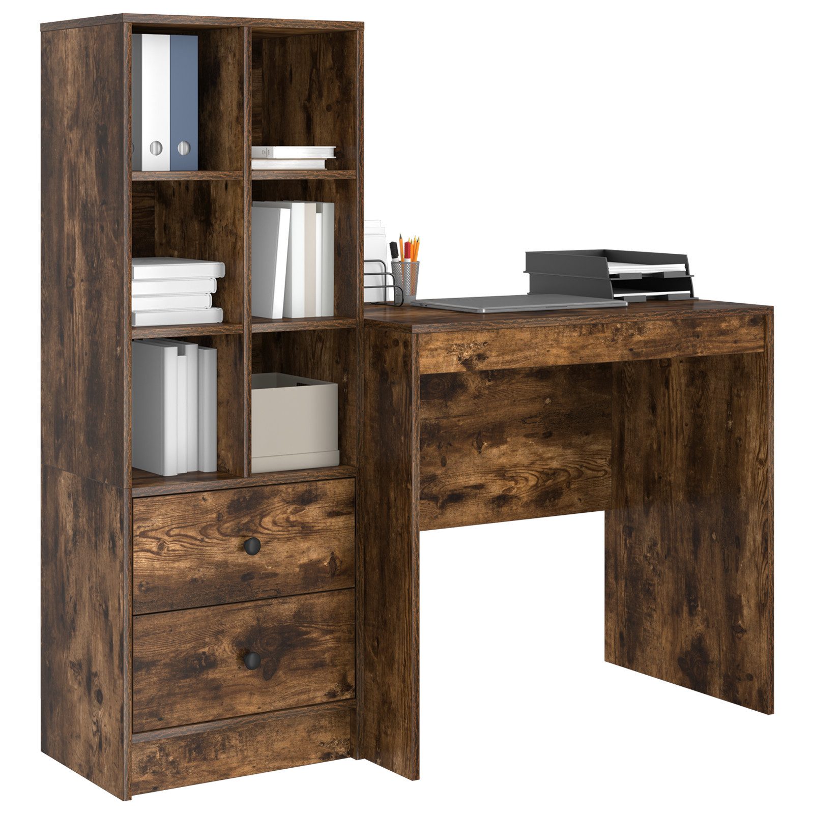 vidaXL Sideboard Schreibtisch mit Stauraum Geräucherte günstig online kaufen