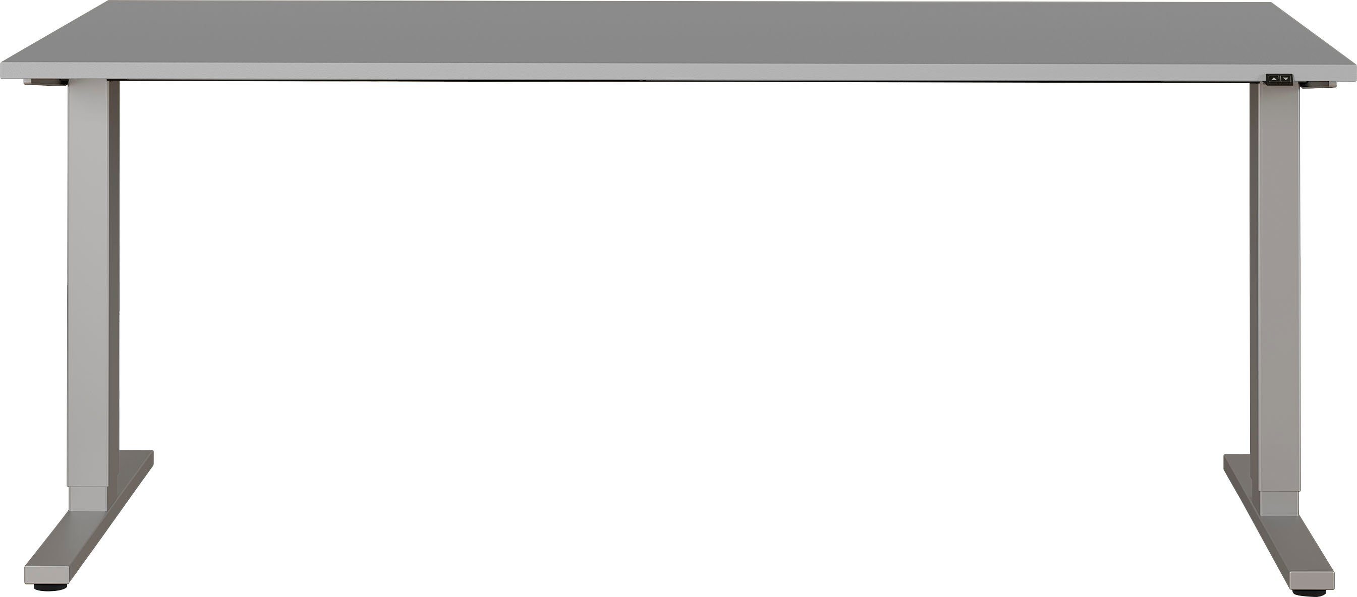 elektrisch GW-Agenda, GERMANIA höhenverstellbar Silber | Lichtgrau mit | Schreibtisch Lichtgrau/Silber Memory-Funktion
