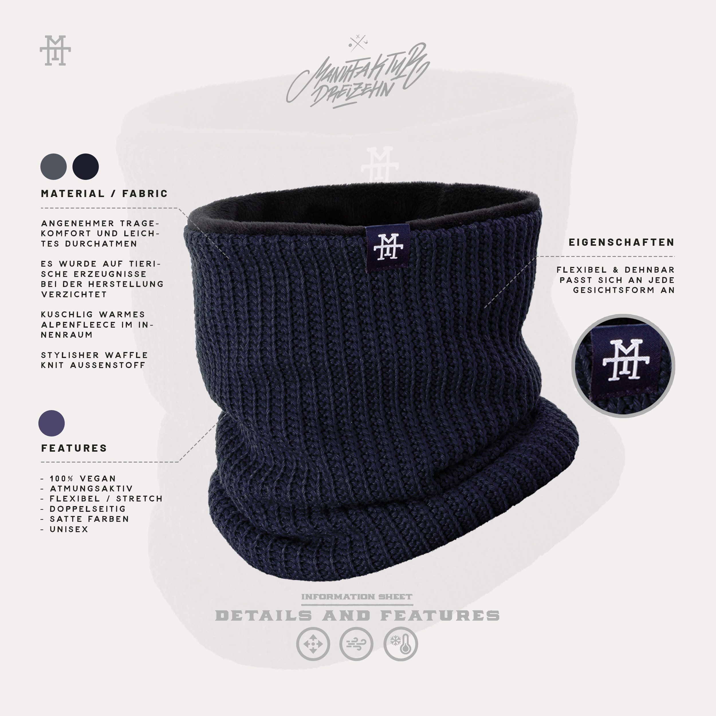 Manufaktur13 Loop Knit Neckwarmer - Schlauchschal, Halstuch, Halsschal, dehnbar/flexibel – Bild 4 von 5
