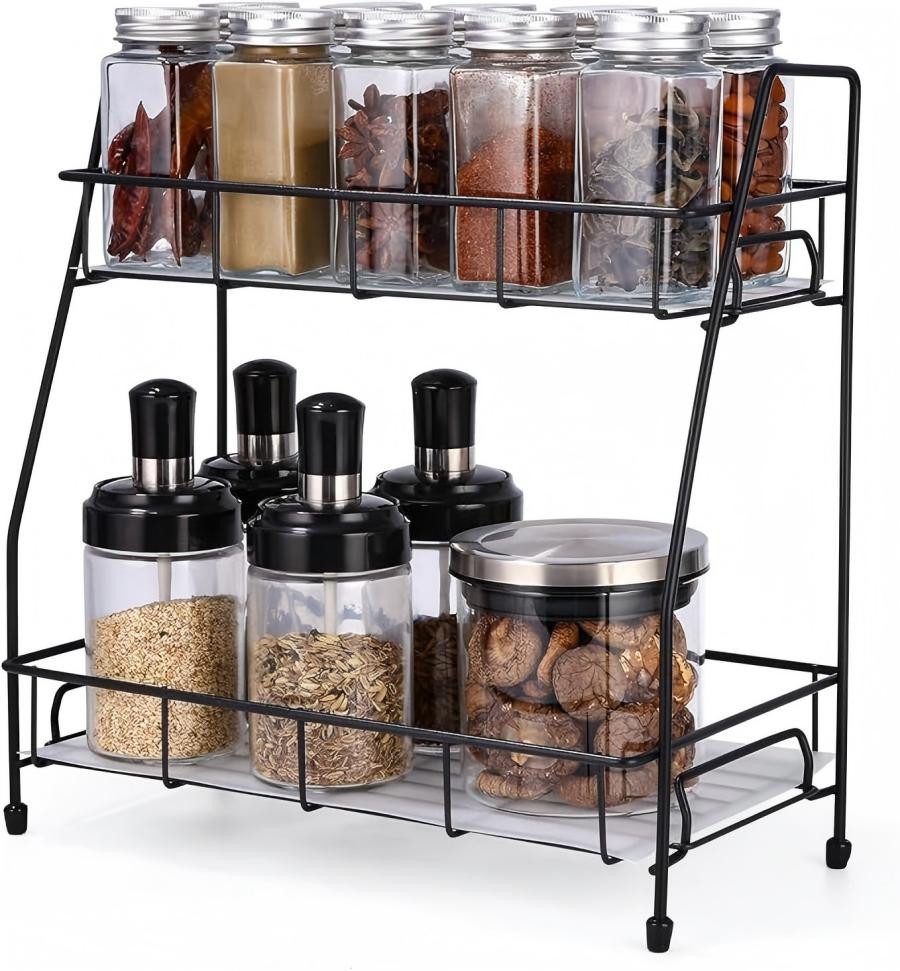 SinLaw Gewürzregal Doppellagiges vertikales Lagerregal aus Metall für Küche günstig online kaufen