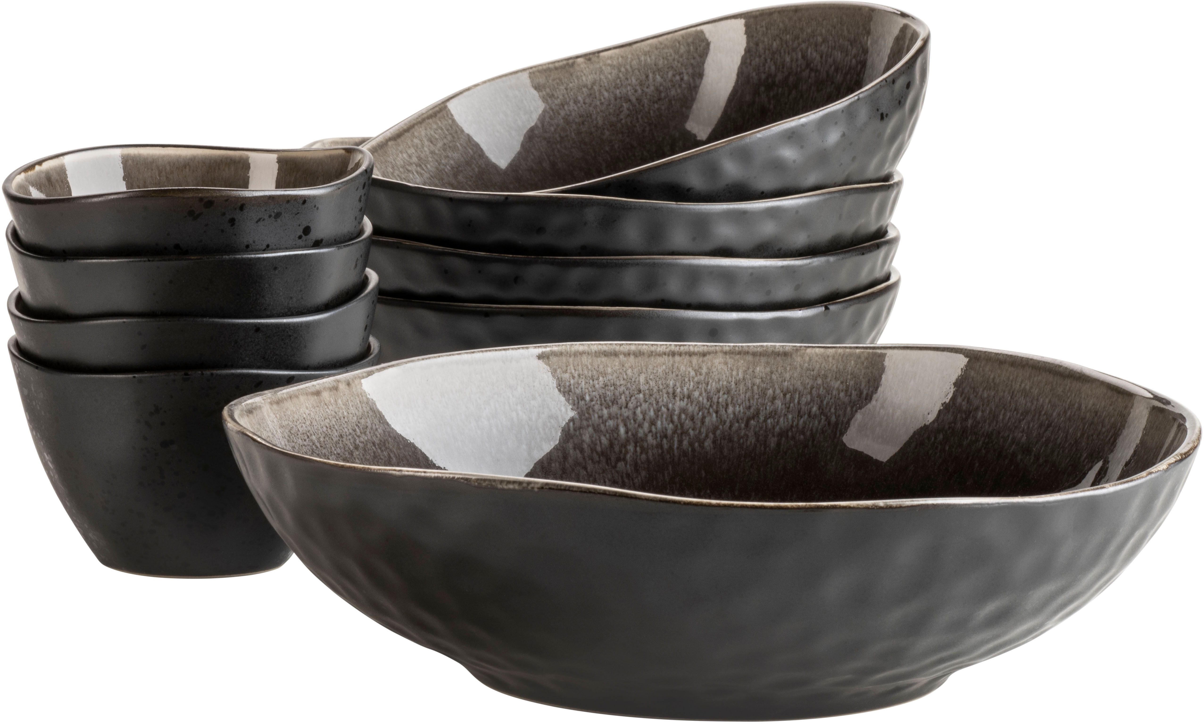 MÄSER Schale NIARA ORGANIC, Schüssel-Set, Keramik, Keramik, (9-tlg)